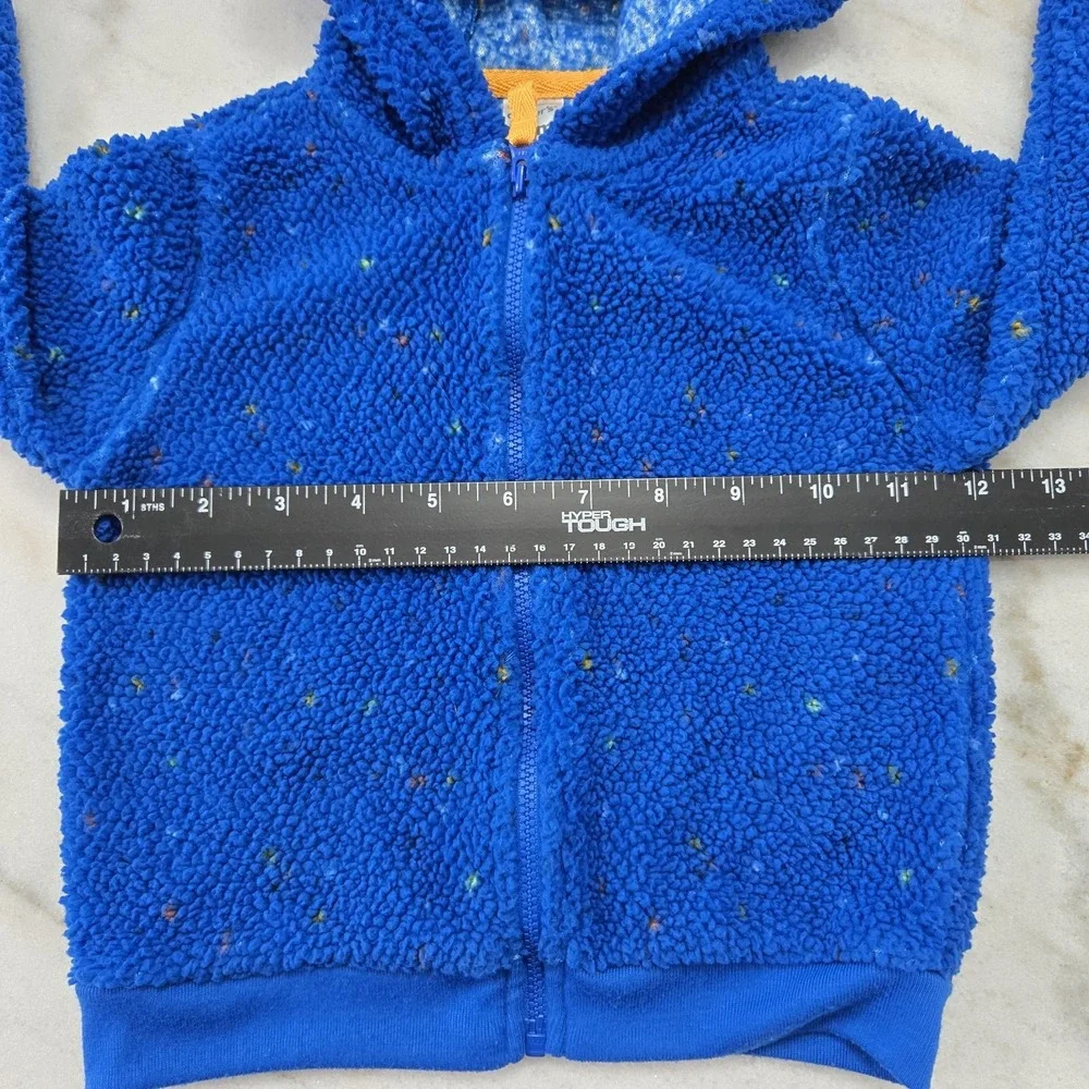 Carter's 24M Cookie Monster Blue Sherpa Fleece Hooded Jacket Flecked Full Zip